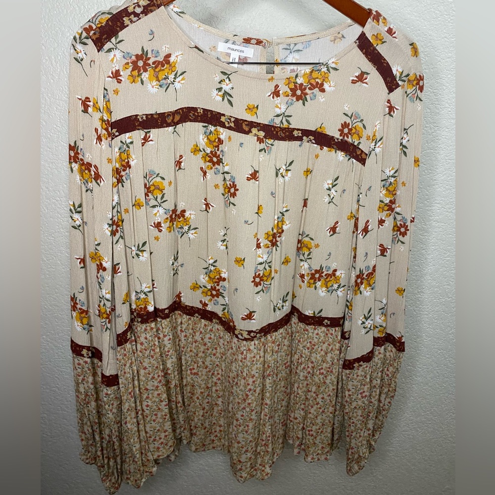 Maurices Long Sleeve Blouse - Fall colors